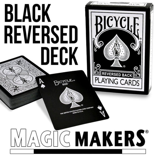 Reversed Back Bicycle Deck - Black, Magic Makers
