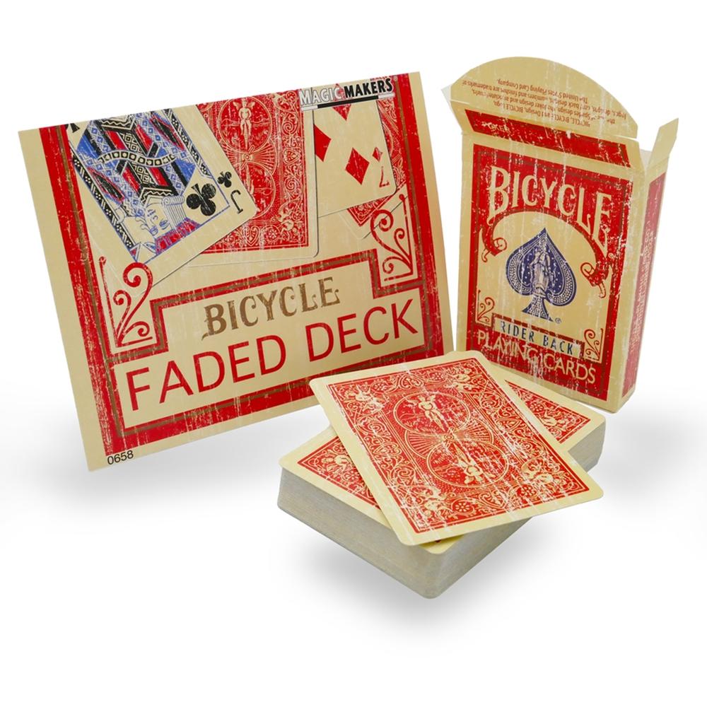 Bicycle Rider Back Faded Red Deck, Magic Makers