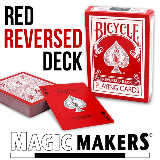 Reversed Back Bicycle Deck - Red, Magic Makers