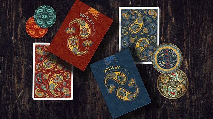 Cartes à jouer Paisley Poker Red de Dutch Card House Company, en vente