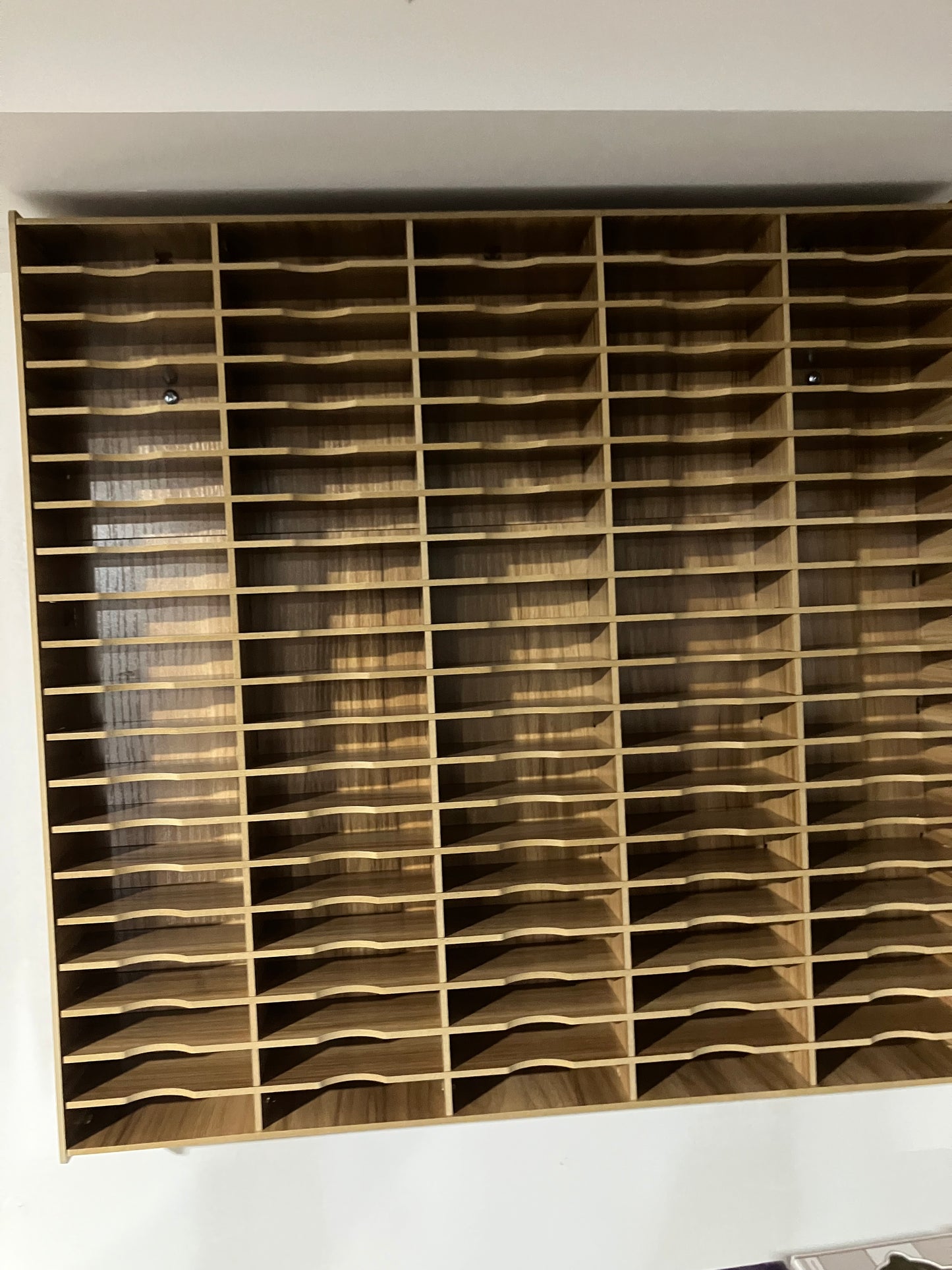 100 Deck Wooden Wall Display, used