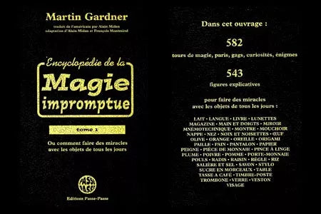 ENCYCLOPÉDIE DE LA MAGIE IMPROMPTUE - MARTIN GARDNER - TOME 1 - LIVRE FRANÇAIS