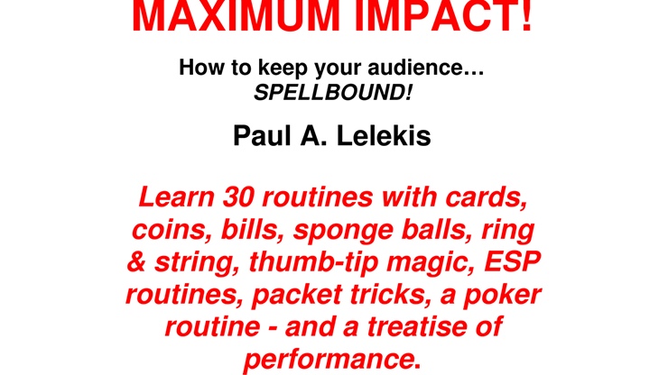 MAXIMUM IMPACT by Paul A. Lelekis - ebook