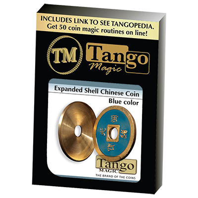 Pièce chinoise à coquille expansée fabriquée en laiton, bleue par Tango Magic