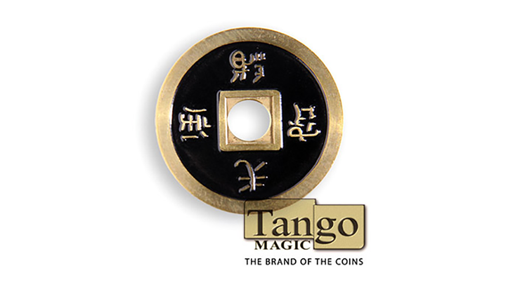 Pièce de monnaie chinoise de taille dollar, noire et rouge par Tango (CH037)