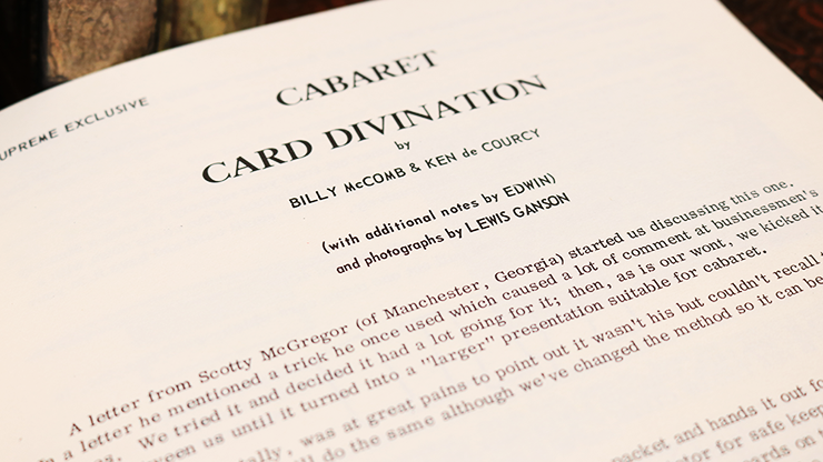 Cabaret Card Divination by Billy McComb and Ken de Courcy, on sale