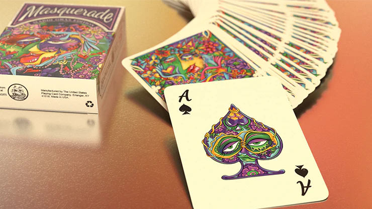Cartes à jouer USPCC, édition Masquerade Mardi Gras, en vente