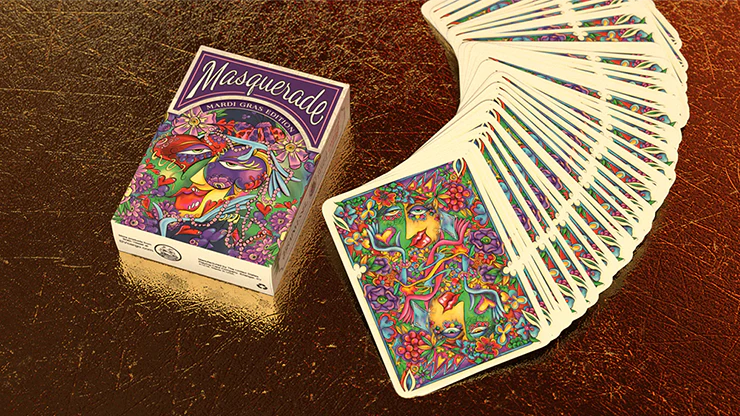 Cartes à jouer USPCC, édition Masquerade Mardi Gras, en vente