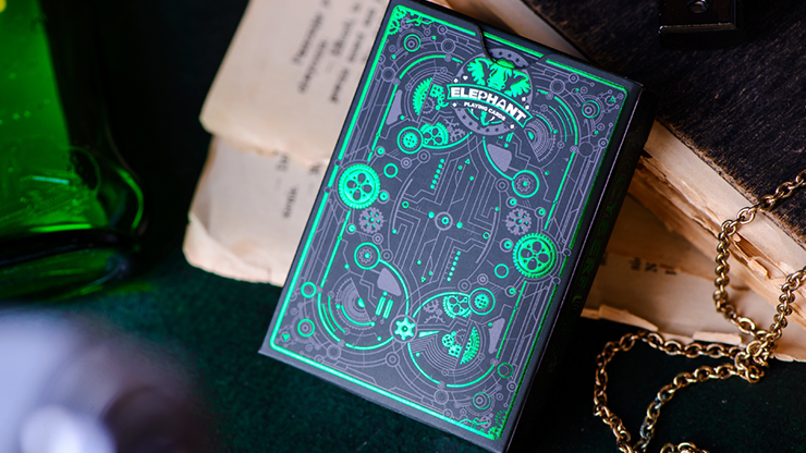 Cartes à jouer Cyberpunk Green par Elephant, en vente
