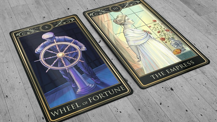 Cartes de tarot Titanic de luxe, boîte en bois et carte d'embarquement