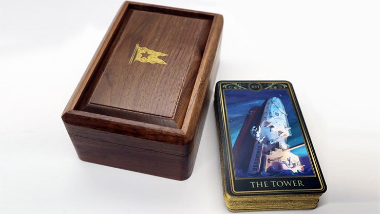 Cartes de tarot Titanic de luxe, boîte en bois et carte d'embarquement