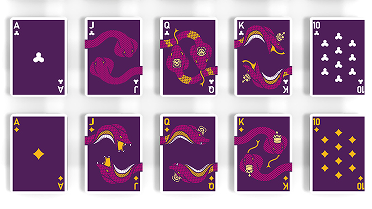 Le Serpent, Cartes à Jouer Violettes