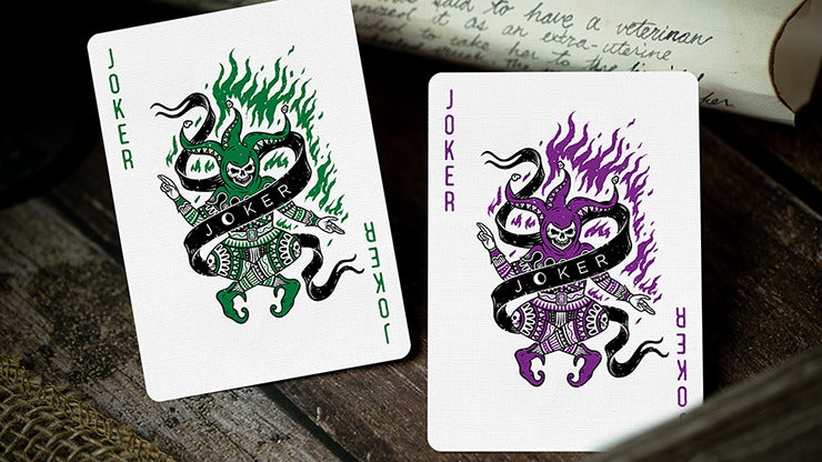 666 cartes à jouer violettes par Riffle Shuffle