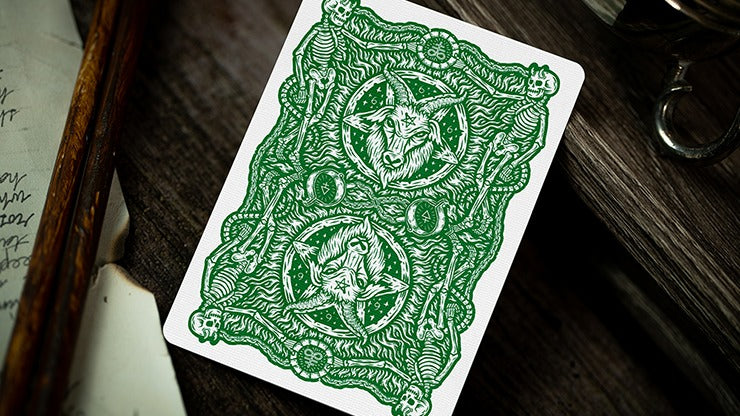 666 cartes à jouer vertes par Riffle Shuffle