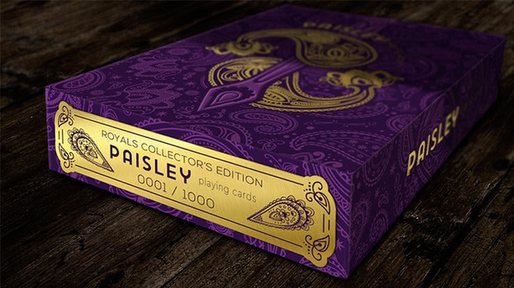 Cartes à jouer de collection Paisley Royals violets avec sceaux numérotés par Dutch Card House Company