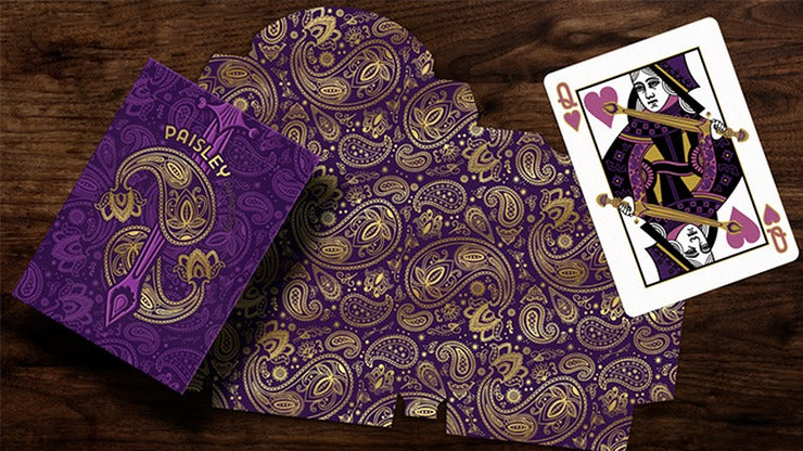 Cartes à jouer de collection Paisley Royals violets avec sceaux numérotés par Dutch Card House Company