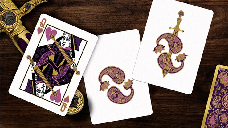 Cartes à jouer de collection Paisley Royals violets avec sceaux numérotés par Dutch Card House Company