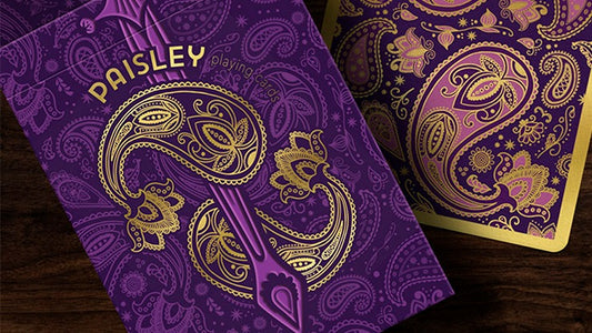 Cartes à jouer de collection Paisley Royals violets avec sceaux numérotés par Dutch Card House Company