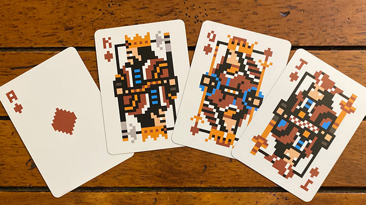 Cartes à jouer rouges 8 bits