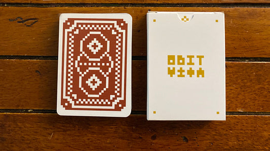 Cartes à jouer rouges 8 bits