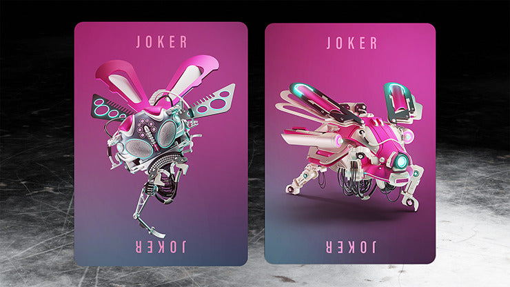 Gilded Fushia Bicycle Cybershock Playing Cards