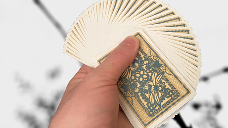 Gilded Bicycle Dragonfly, Tan Playing Cards*