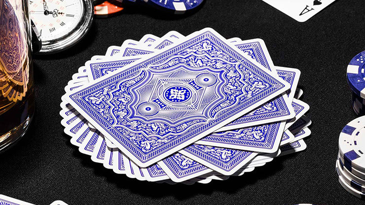 Cohortes bleues, cartes à jouer E7 pressées de luxe