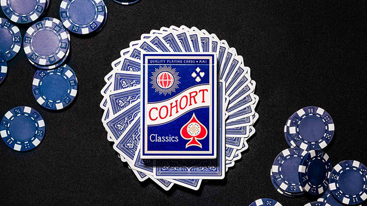 Cohortes bleues, cartes à jouer E7 pressées de luxe