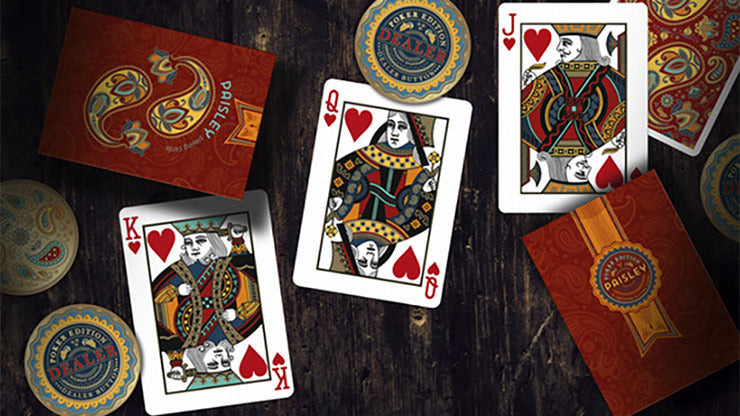 Cartes à jouer Paisley Poker rouges par Dutch Card House Company*