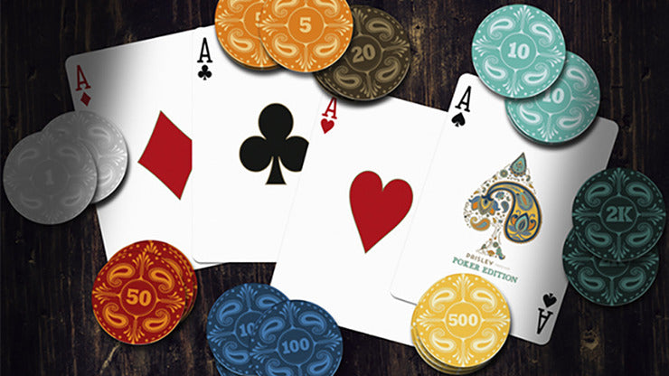 Paisley Poker Red Playing Cards by Dutch Card House Company, on sale
