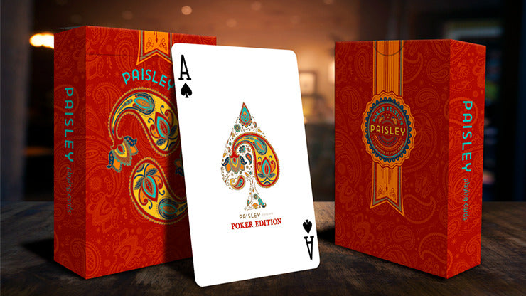Cartes à jouer Paisley Poker rouges par Dutch Card House Company*