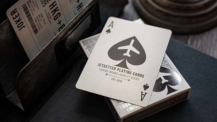 Lounge Edition in Jetway, Silver with Limited Back by Jetsetter Playing Cards, on sale