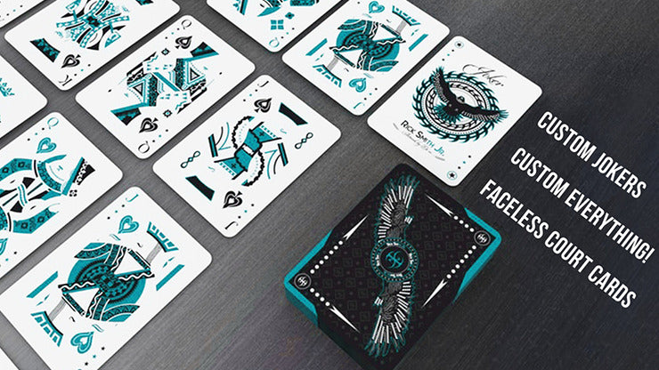 Aqua Falcon Throwing Cards, Foil by Rick Smith Jr. and De&#039;vo