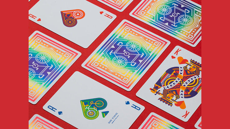 DKNG Rainbow Wheels, cartes à jouer jaunes par Art of Play