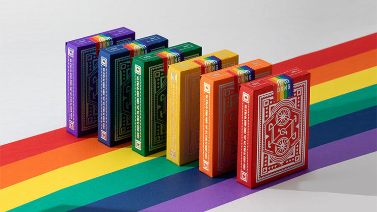 DKNG Rainbow Wheels, cartes à jouer jaunes par Art of Play