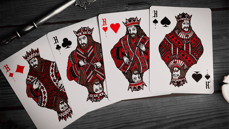 Deal with the Devil, cartes à jouer UV rouge écarlate par Darkside Card Magic Co*