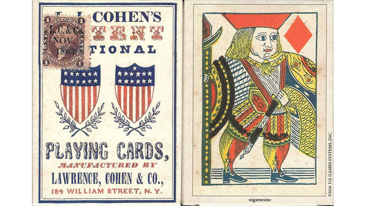 Cartes à jouer de reproduction nationale brevetées de 1863