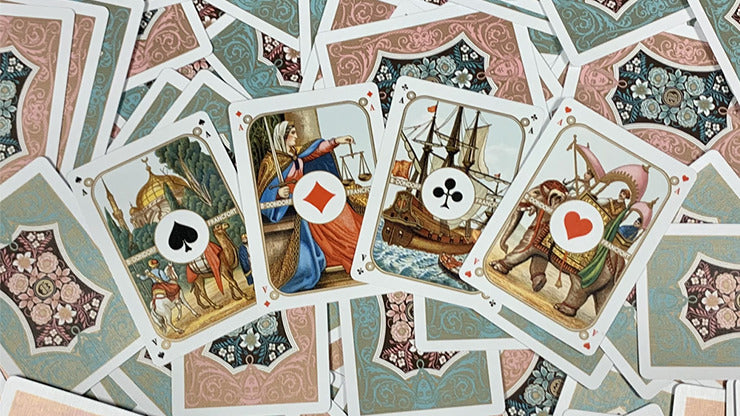 Four Continents, Blue Playing Cards, on sale