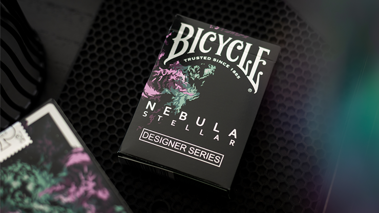 Gilded Nebula Stellar Green Playing Cards (green star)