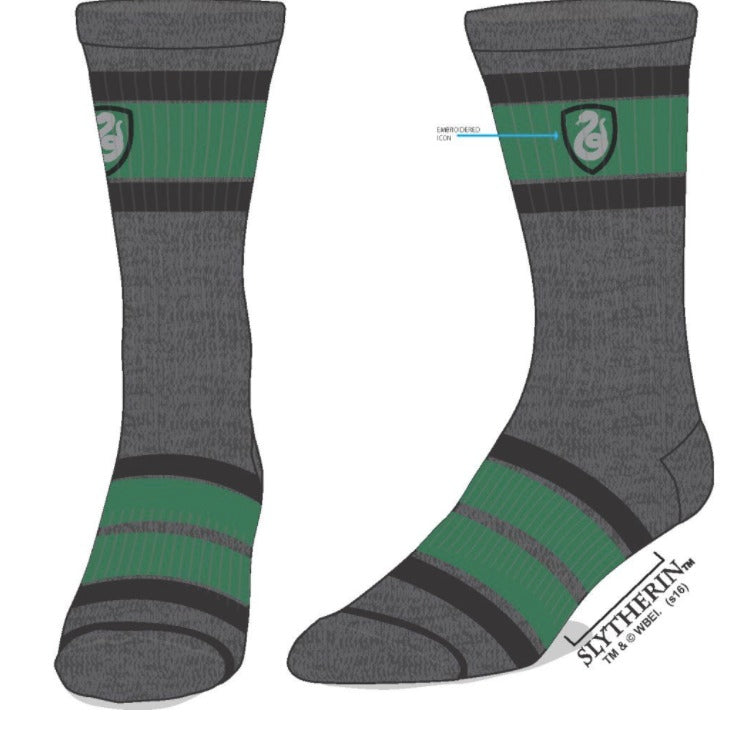 HARRY POTTER - Embroidered-Slytherin Crew Sock