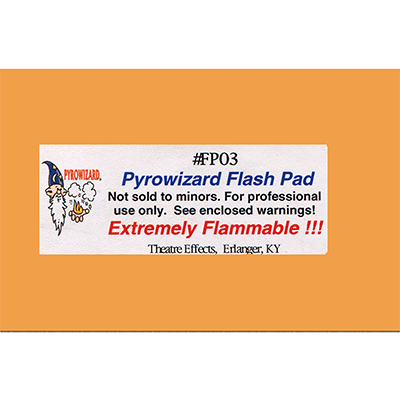 Feuilles de papier Flash Pyrowizard™ pour effets de théâtre - 2 pouces x 3 pouces 20 feuilles*