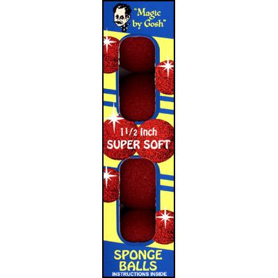 1.5 inch 4 Super Soft Sponge Balls, Red