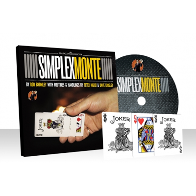 Simplex Monte, Rouge (avec DVD et Gimmick) par Rob Bromley et Alakazam Magic