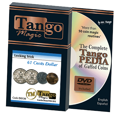 Locking Trick 61 cents (avec DVD), 2 Quarters, 1 Dime, 1 Penny par Tango Magic