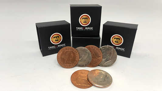 Hopping Half with Expanded Shell Coins & English Penny D0059 by Tango - Trick