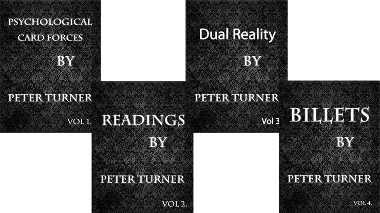 4 Volume Set of Reading, Billets, Dual Reality and Psychological Playing Card Forces by Peter Turner - ebook