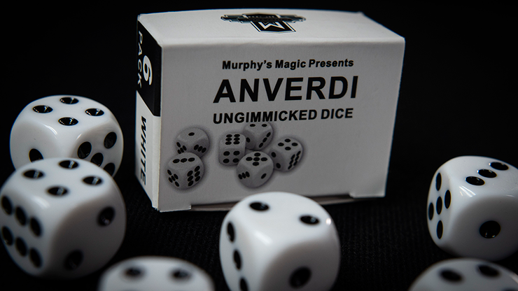 NON GIMMICKED DICE 6 PACK/WHITE by Tony Anverdi - Trick