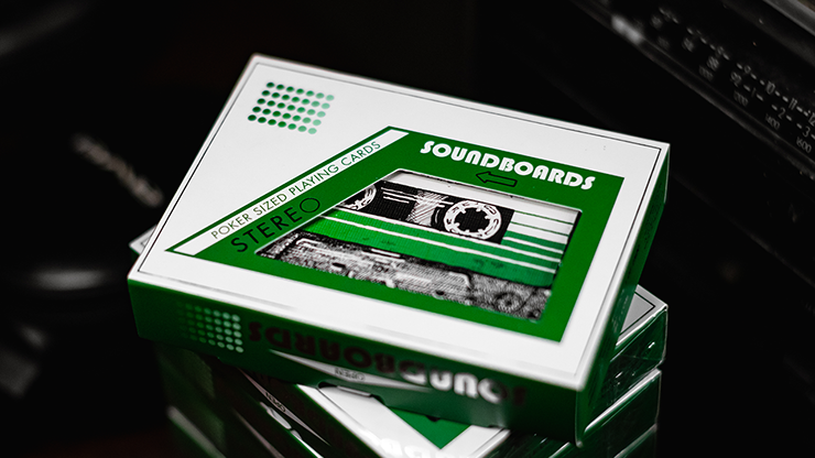 Soundboards V4 Green Edition Playing Cards by Riffle Shuffle