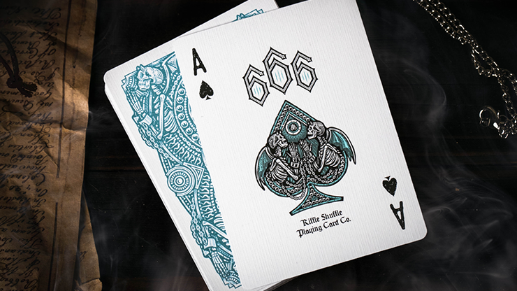 666 V4 (Cyan) Playing Cards by Riffle Shuffle