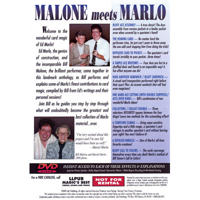 Malone Meets Marlo #1 by Bill Malone - DVD